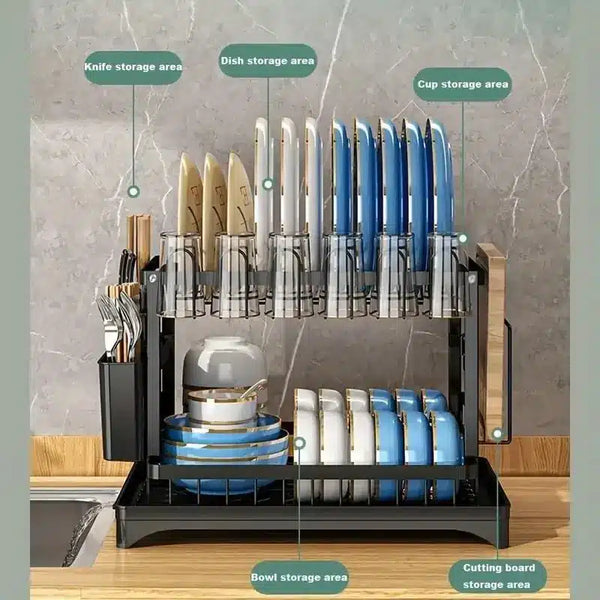 Perfect Dealz Dish Drying Rack with Drain Board