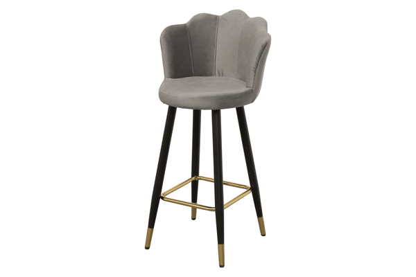 Elegant Curved Velvet Bar Stool image 1