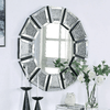 Perfect Dealz Elegant Crystal Bevel Round Wall Mirror – 35″