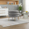 Perfect Dealz Velvet Accent Armchair with Footstool