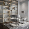 Luxury Tiffany Event and Dining Chair in a modern interior with bookshelf and stylish decor.