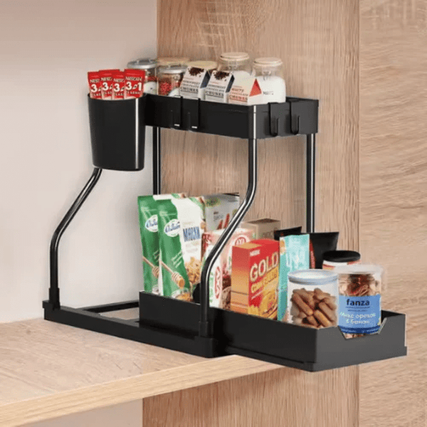 Perfect Dealz 2-Tier Pull-Out Storage Rack for Countertop