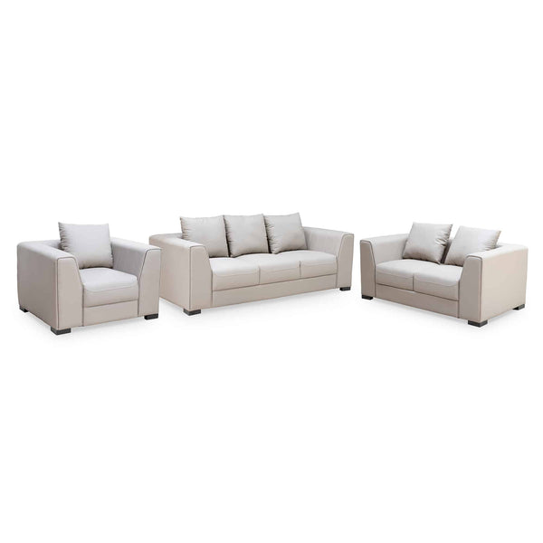 Contemporary 3-Piece Lounge Sofa Set featuring a sleek design with plush cushions and modern finishes.