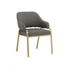 Sunpan Malachi Dining Armchair - modern design with padded seat and curved armrests, perfect for dining and office spaces.