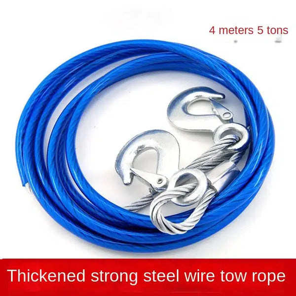 7 Ton Heavy Duty 4m x 12mm Steel Tow Rope with Insulated Hooks image 3