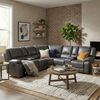 Modern Upholstered 3 Seater Couch in a stylish living room with a cozy decor and rustic touches.