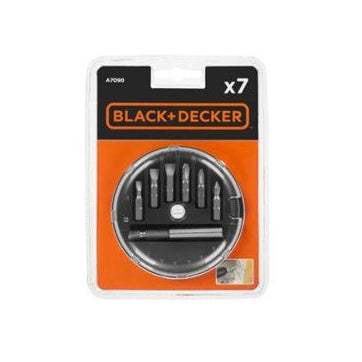 Steel Screwdriver Bit and Nut Driver 7 Piece Collection in packaging by Black+Decker.
