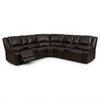 Modern Upholstered 3 Seater Couch in dark brown leather with reclining sections for comfort and style.