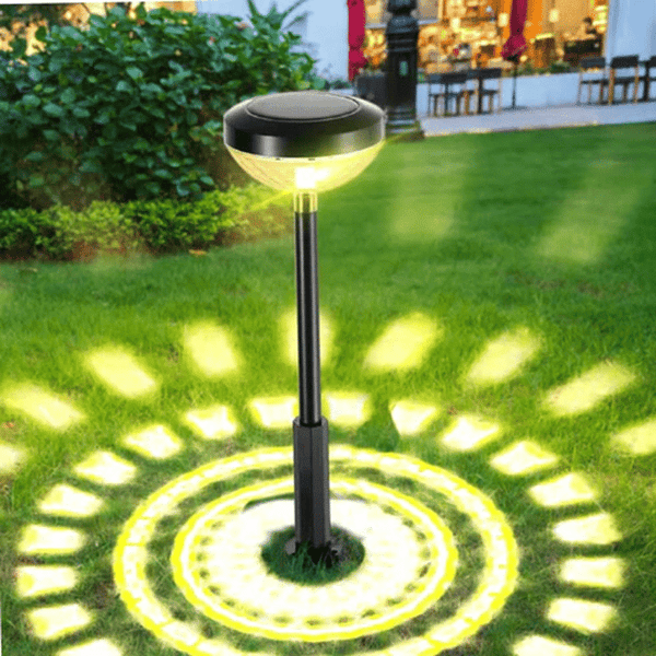 Solar Garden Lantern illuminating a garden with warm, decorative lighting powered by solar energy.