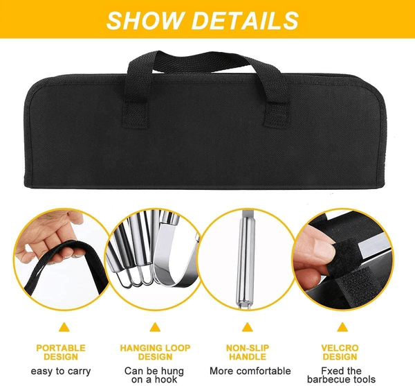 Perfect Dealz 18 Piece Stainless Steel Barbecue Portable Grill Tools Set