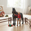Farm Horse & Rider Play Set featuring a cowgirl with her horse in a farm setting.