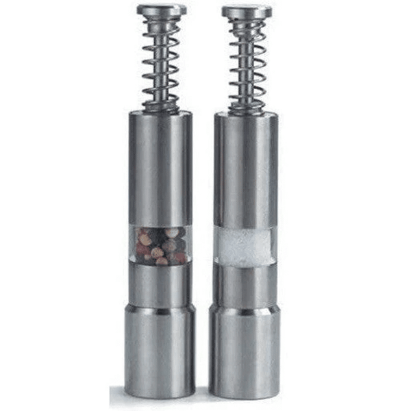 Chef Master Adjustable Salt & Pepper Grinder, stainless steel pepper and salt mills with adjustable grinding settings.