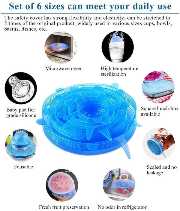 Perfect Dealz Silicone Stretch Lids Set of 6