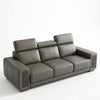 3 Seater Sofa with Adjustable Headrests in modern gray leather finish, featuring adjustable headrests for personalized comfort.