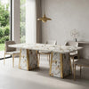 Modern Marble-Style Rectangular Dining Table