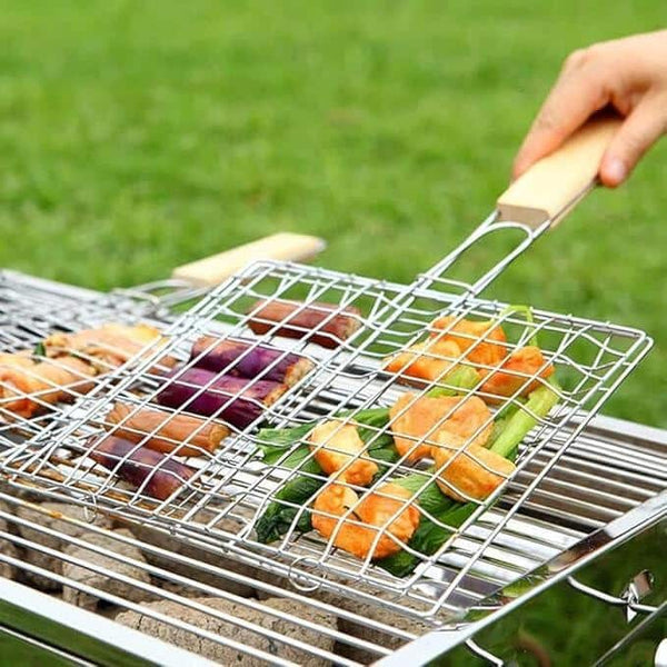Large Stainless Steel Barbecue Grilling Basket image 0