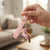 3D Unicorn Silicone Keychain with pink silicone strap and colorful unicorn charm, perfect for keys and bags.