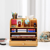 Perfect Dealz Wooden Desktop Organizer with Drawer and Phone Holder