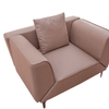 2-in-1 Single Sleeper Sofa Bed with plush cushion in soft brown color.