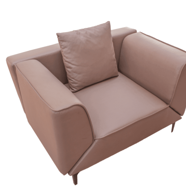 2-in-1 Single Sleeper Sofa Bed with plush cushion in soft brown color.