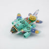 Transparent Gear Airplane Toy featuring a clear body, colorful gears, lights, and sound effects for interactive play.