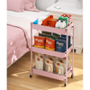3 Tier Foldable Trolley Organizer Rack with Wheels image 2