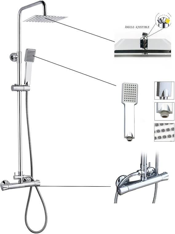 Stainless Steel Thermostatic Shower System image 1