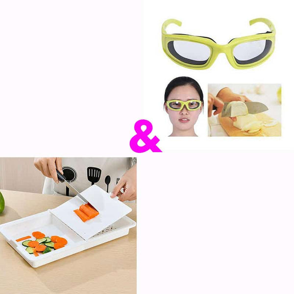 Perfect Dealz Chopping Board and Storage Plus Onion Goggles