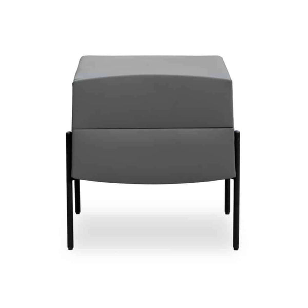 Modern PU Leather Bedside Table with 2 Drawers in sleek grey finish and minimalist design.