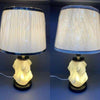 Perfect Dealz Modern Table Lamp with Sculpted Base and White Shade