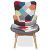 Relax Lounge Chair Set featuring a colorful patchwork design and matching footrest for ultimate comfort and style.