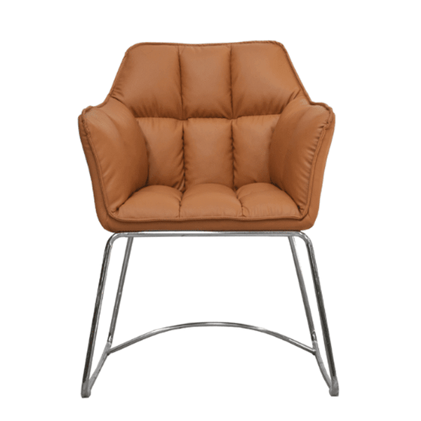 Luxury Curved Lounge Chair in brown upholstery with a modern design for stylish seating options.
