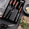 6 Piece Stainless Steel Kitchen Knife Set Japanese Damascus Pattern image 0