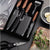 6 Piece Stainless Steel Kitchen Knife Set Japanese Damascus Pattern image 0