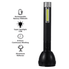Pro High-Power Flashlight with rechargeable 2400mAh battery, 8 hours continuous working, and aluminum reflector.