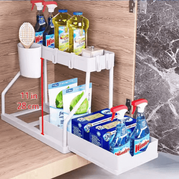 Perfect Dealz 2-Tier Pull-Out Storage Rack for Countertop