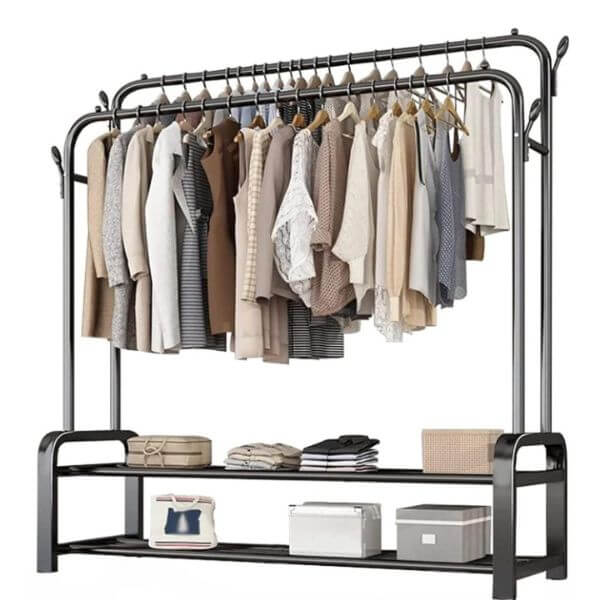 Clothes Hangers with Double Shelf image 1