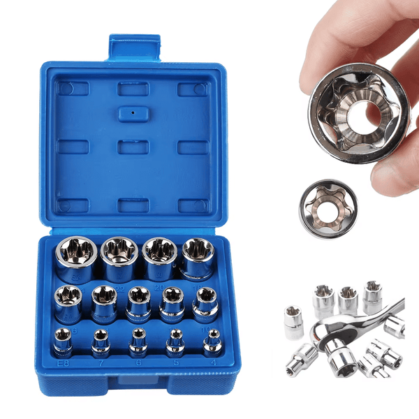 Perfect Dealz 14 Piece Auto Repair Wrench Head Torx Socket Set