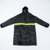 Long Hooded Raincoat with Reflective Stripe