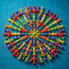 Colorful arrangement of construction pieces from the 50-Piece Creative Building Set for imaginative play.