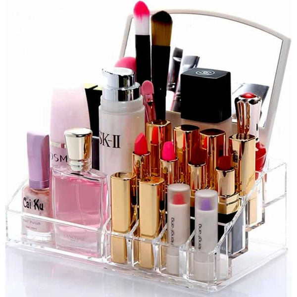 Acrylic Makeup Rack Organiser With Mirror image 1