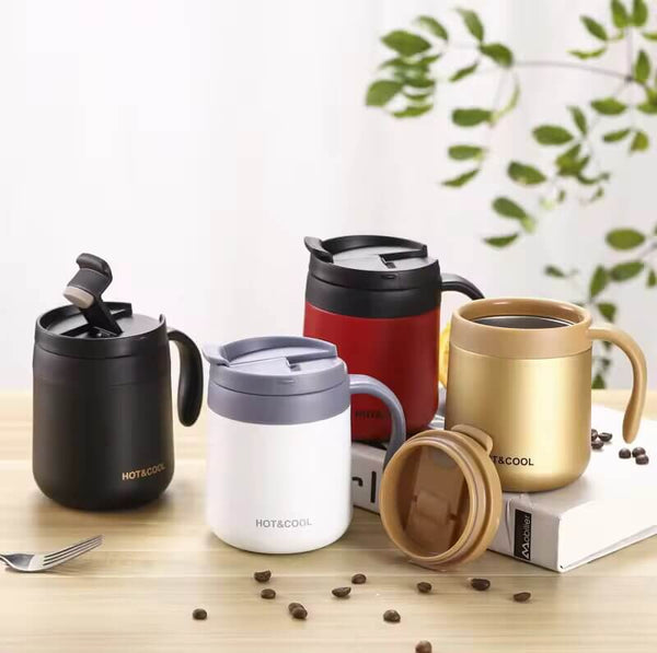 Stainless Steel Leak Proof Vacuum Coffee Mug with Handle image 0