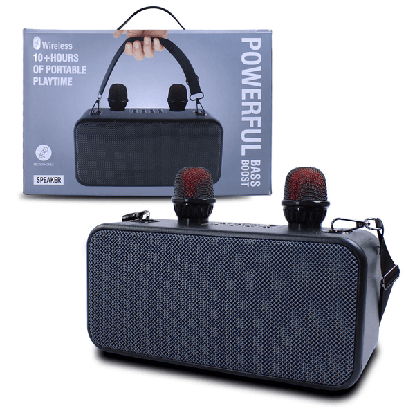 Perfect Dealz Retro Bluetooth Karaoke Speaker with Dual Microphones