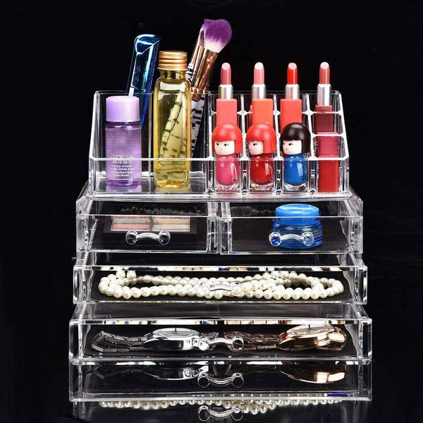 Cosmetic Jewellery Box 2 Small and 2 Large Drawers image 1