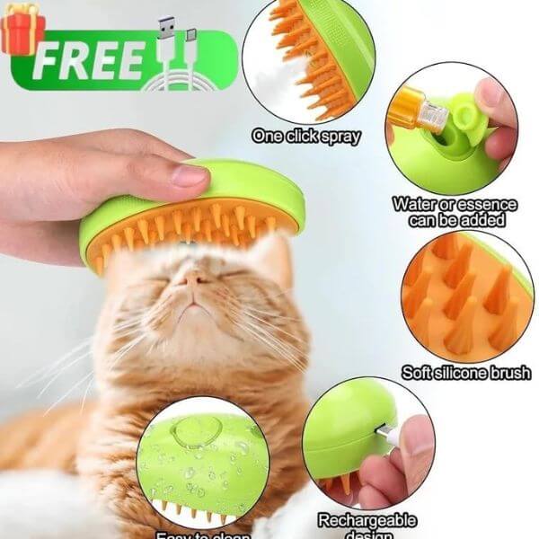 Perfect Dealz 3 in 1 Electric Steam Pet Brush