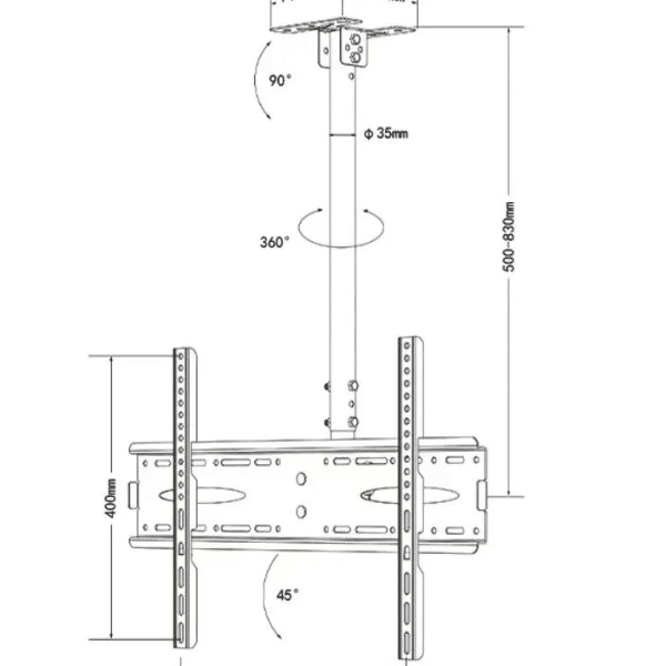 LED LCD TV Ceiling Mount Full Motion 32 to 72 inch image 3