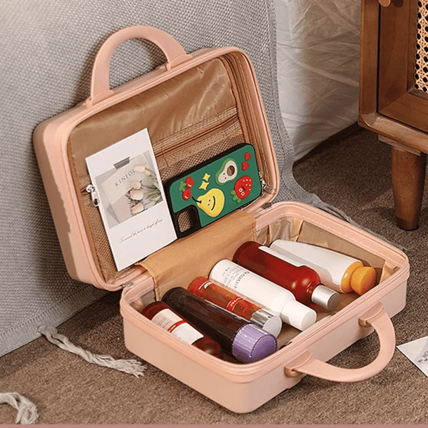 Perfect Dealz Vintage Hard-Shell Portable Toiletry and Makeup Organizer Travel Case