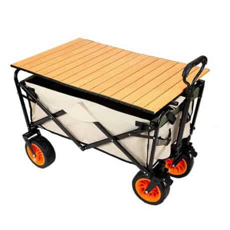 Perfect Dealz Outdoor Large Capacity Folding Wagon Truck Trolley with Tabletop