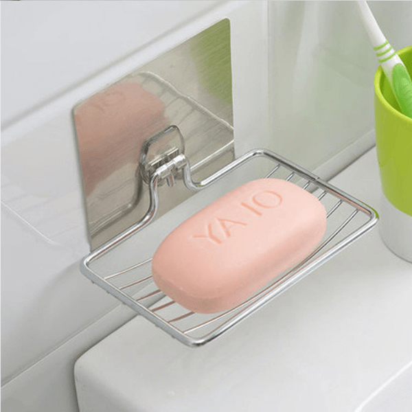 Magic Sticker Detachable Stainless Steel Bath Soap Holder image 1