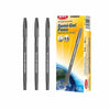 12 pcs Black Semi Gel Pens packaging with three pens displayed, showcasing the product features and quality.